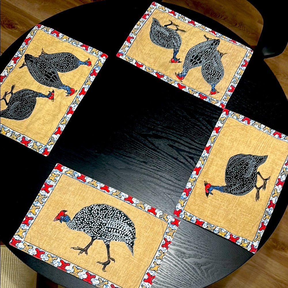 Cottagecore Boho Placemats Set of 4 Rustic Farmhouse French Country 100% Cotton